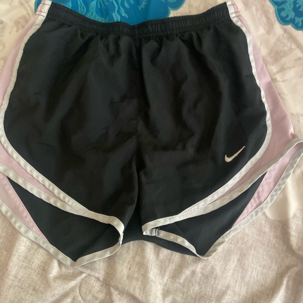 Nike Black and Pink Athletic Shorts Lightweight Design